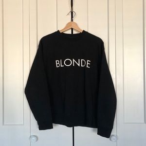 Brunette The Label classic black ‘BLONDE’ crewneck pullover sweatshirt / S-M
